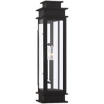 5.25 inch 1 Light Black Outdoor Wall Lantern with Clear Glass Shade-Lighting LumensLantern