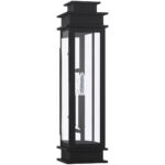 5.25 inch 1 Light Black Outdoor Wall Lantern with Clear Glass Shade-Lighting LumensLantern