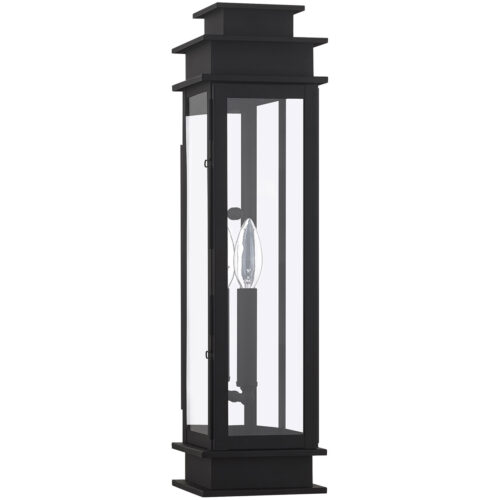 5.25 inch 1 Light Black Outdoor Wall Lantern with Clear Glass Shade-Lighting LumensLantern