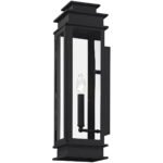 5.25 inch 1 Light Black Outdoor Wall Lantern with Clear Glass Shade-Lighting LumensLantern