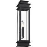 5.25 inch 1 Light Black Outdoor Wall Lantern with Clear Glass Shade-Lighting LumensLantern