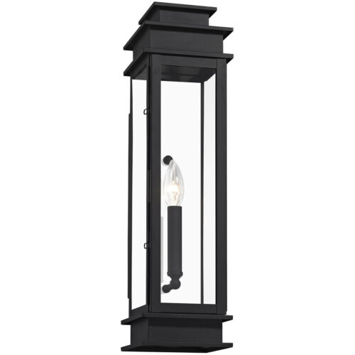 5.25 inch 1 Light Black Outdoor Wall Lantern with Clear Glass Shade-Lighting LumensLantern