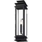 5.25 inch 1 Light Black Outdoor Wall Lantern with Clear Glass Shade-Lighting LumensLantern