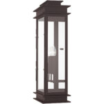 12.5 inch 3 Light Bronze Outdoor Wall Lantern with Clear Glass Shade-Lighting LumensLantern