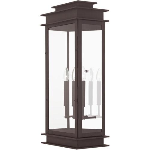 12.5 inch 3 Light Bronze Outdoor Wall Lantern with Clear Glass Shade-Lighting LumensLantern