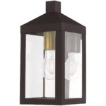 5 inch 1 Light Bronze Outdoor Wall Lantern with Clear Glass Shade-Lighting LumensLantern