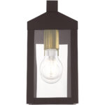 5 inch 1 Light Bronze Outdoor Wall Lantern with Clear Glass Shade-Lighting LumensLantern