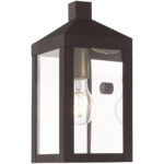 5 inch 1 Light Bronze Outdoor Wall Lantern with Clear Glass Shade-Lighting LumensLantern