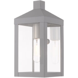 5 inch 1 Light Nordic Gray Outdoor Wall Lantern with Clear Glass Shade-Lighting LumensLantern