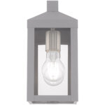 5 inch 1 Light Nordic Gray Outdoor Wall Lantern with Clear Glass Shade-Lighting LumensLantern