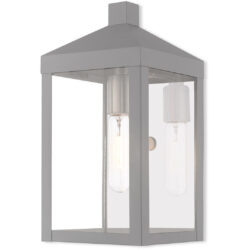 6.25 inch 1 Light Nordic Gray Outdoor Wall Lantern with Clear Glass Shade-Lighting LumensLantern