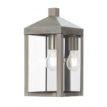 6.25 inch 1 Light Brushed Nickel Outdoor Wall Lantern with Clear Glass Shade-Lighting LumensLantern