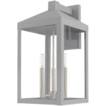 10.5 inch 3 Light Nordic Gray Outdoor Wall Lantern with Clear Glass Shade-Lighting LumensLantern