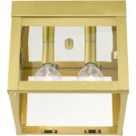 20588-12 2 Light Satin Brass Flush Mount-Lighting LumensBath/Flush Mounts