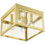 20589-12 4 Light Satin Brass Flush Mount-Lighting LumensBath/Flush Mounts