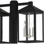 12 inch 6 Light Black Outdoor Post Light with Clear Glass Shade-Lighting LumensOutdoor Wall Lights