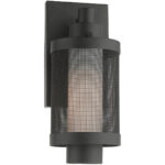 5 inch 1 Light Textured Black Wall Lantern Pendant Lighting Fixture with Opal White Glass Shade-Lighting LumensLantern