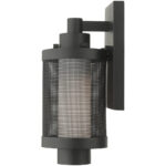 5 inch 1 Light Textured Black Wall Lantern Pendant Lighting Fixture with Opal White Glass Shade-Lighting LumensLantern