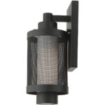 5 inch 1 Light Textured Black Wall Lantern Pendant Lighting Fixture with Opal White Glass Shade-Lighting LumensLantern