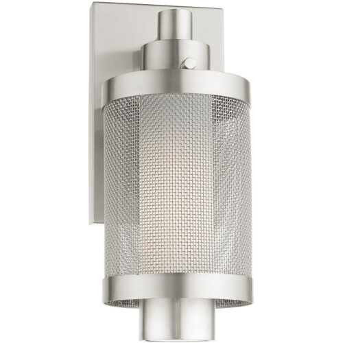 5 inch 1 Light Brushed Nickel Wall Lantern Pendant Lighting Fixture with Opal White Glass Shade-Lighting LumensLantern