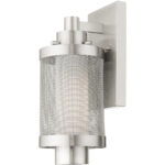 5 inch 1 Light Brushed Nickel Wall Lantern Pendant Lighting Fixture with Opal White Glass Shade-Lighting LumensLantern