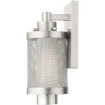 5 inch 1 Light Brushed Nickel Wall Lantern Pendant Lighting Fixture with Opal White Glass Shade-Lighting LumensLantern