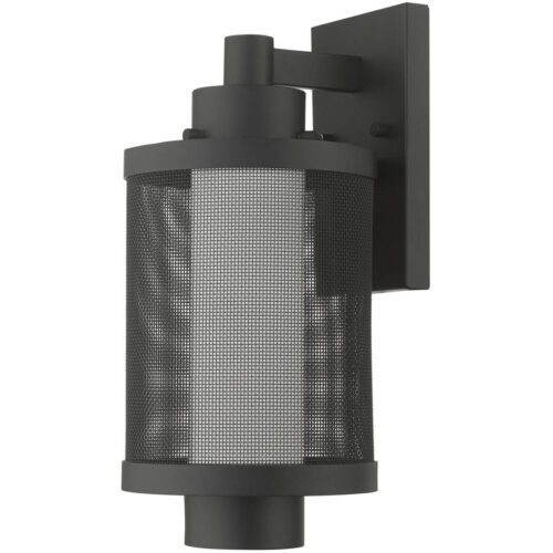 7 inch 1 Light Textured Black Wall Lantern Pendant Lighting Fixture with Opal White Glass Shade-Lighting LumensLantern