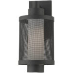 7 inch 1 Light Textured Black Wall Lantern Pendant Lighting Fixture with Opal White Glass Shade-Lighting LumensLantern