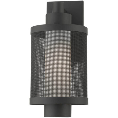 7 inch 1 Light Textured Black Wall Lantern Pendant Lighting Fixture with Opal White Glass Shade-Lighting LumensLantern