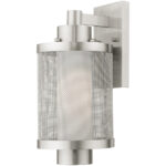 7 inch 1 Light Brushed Nickel Wall Lantern Pendant Lighting Fixture with Opal White Glass Shade-Lighting LumensLantern