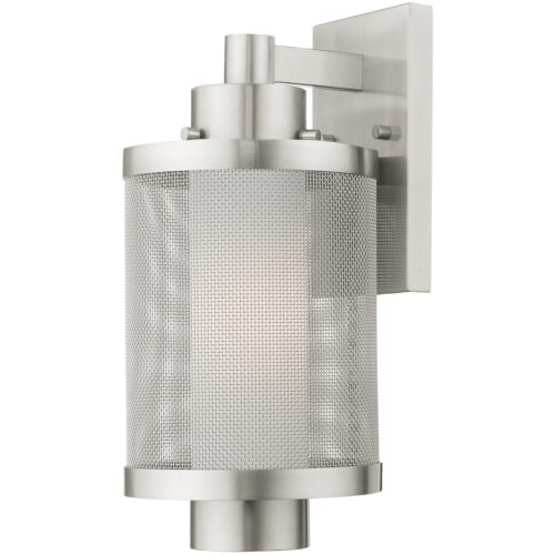 7 inch 1 Light Brushed Nickel Wall Lantern Pendant Lighting Fixture with Opal White Glass Shade-Lighting LumensLantern