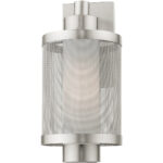 7 inch 1 Light Brushed Nickel Wall Lantern Pendant Lighting Fixture with Opal White Glass Shade-Lighting LumensLantern