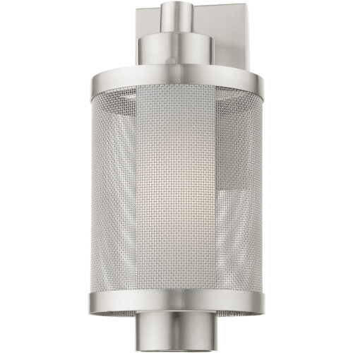 7 inch 1 Light Brushed Nickel Wall Lantern Pendant Lighting Fixture with Opal White Glass Shade-Lighting LumensLantern