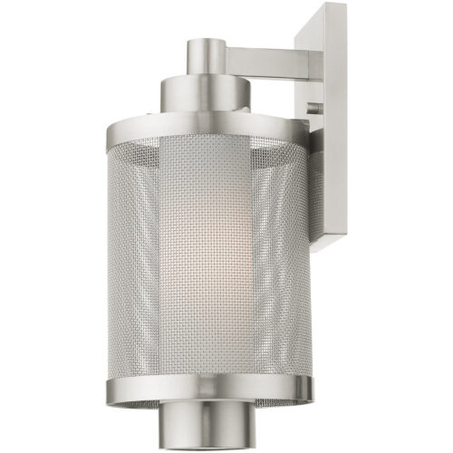 7 inch 1 Light Brushed Nickel Wall Lantern Pendant Lighting Fixture with Opal White Glass Shade-Lighting LumensLantern