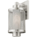 7 inch 1 Light Brushed Nickel Wall Lantern Pendant Lighting Fixture with Opal White Glass Shade-Lighting LumensLantern