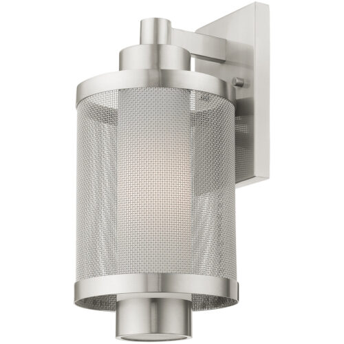 7 inch 1 Light Brushed Nickel Wall Lantern Pendant Lighting Fixture with Opal White Glass Shade-Lighting LumensLantern