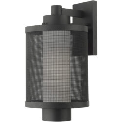 9 inch 1 Light Textured Black Wall Lantern Pendant Lighting Fixture with Opal White Glass Shade-Lighting LumensLantern