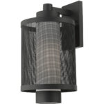 9 inch 1 Light Textured Black Wall Lantern Pendant Lighting Fixture with Opal White Glass Shade-Lighting LumensLantern