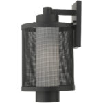 9 inch 1 Light Textured Black Wall Lantern Pendant Lighting Fixture with Opal White Glass Shade-Lighting LumensLantern