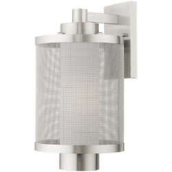 9 inch 1 Light Brushed Nickel Wall Lantern Pendant Lighting Fixture with Opal White Glass Shade-Lighting LumensLantern