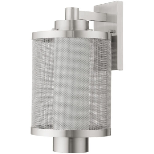 9 inch 1 Light Brushed Nickel Wall Lantern Pendant Lighting Fixture with Opal White Glass Shade-Lighting LumensLantern