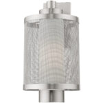 9 inch 1 Light Brushed Nickel Wall Lantern Pendant Lighting Fixture with Opal White Glass Shade-Lighting LumensLantern