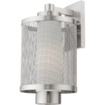 9 inch 1 Light Brushed Nickel Wall Lantern Pendant Lighting Fixture with Opal White Glass Shade-Lighting LumensLantern