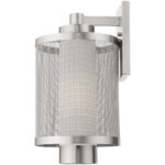 9 inch 1 Light Brushed Nickel Wall Lantern Pendant Lighting Fixture with Opal White Glass Shade-Lighting LumensLantern