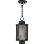 1 Light Textured Black Pendant with Opal White Glass Shade-Lighting LumensPendant Lights