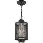 1 Light Textured Black Pendant with Opal White Glass Shade-Lighting LumensPendant Lights