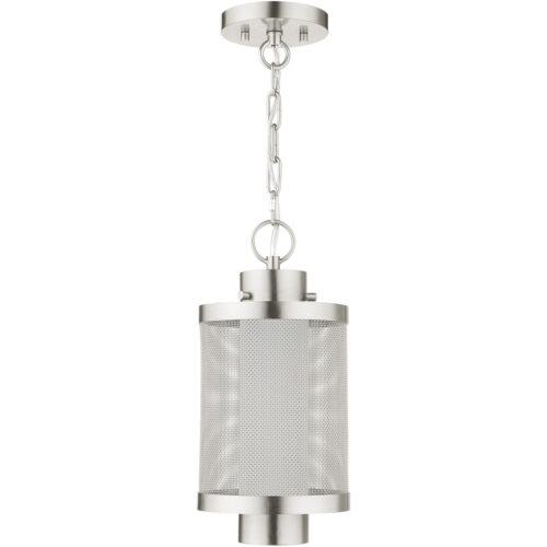 1 Light Brushed Nickel Pendant with Opal White Glass Shade-Lighting LumensPendant Lights