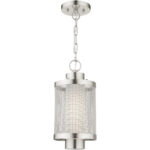 1 Light Brushed Nickel Pendant with Opal White Glass Shade-Lighting LumensPendant Lights