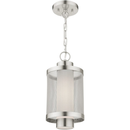 1 Light Brushed Nickel Pendant with Opal White Glass Shade-Lighting LumensPendant Lights