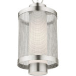 1 Light Brushed Nickel Pendant with Opal White Glass Shade-Lighting LumensPendant Lights